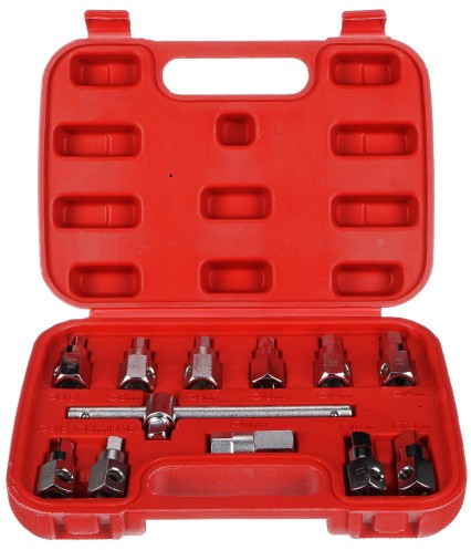 Sada na vypouštění oleje MECHANIC OIL DRAIN SET 12, Hex + čtyřhran, 12ks