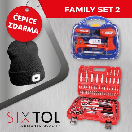 SET 2 Gola sada CRV 108 profi + Dětské nářadí KIDS 12 + Čepice s čelovkou B-HAT, černá